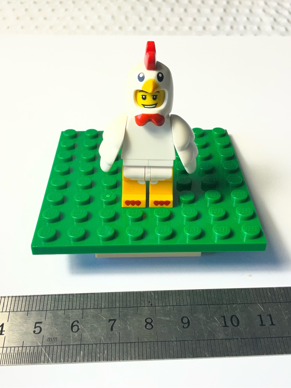 This is a LEGO Minifigures Series 9 Chicken Suit Guy